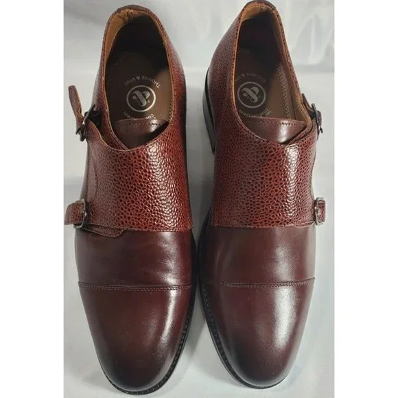 Thomas & Vine Calvin Double Monk Strap Brown Dress Shoe Size 8M - NWOB - Picture 2 of 7